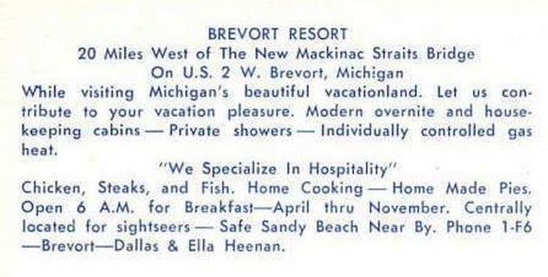 Brevort Resort - Vintage Postcard